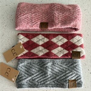 C.C Women's Knit Headbands - Pink, Red, Gray